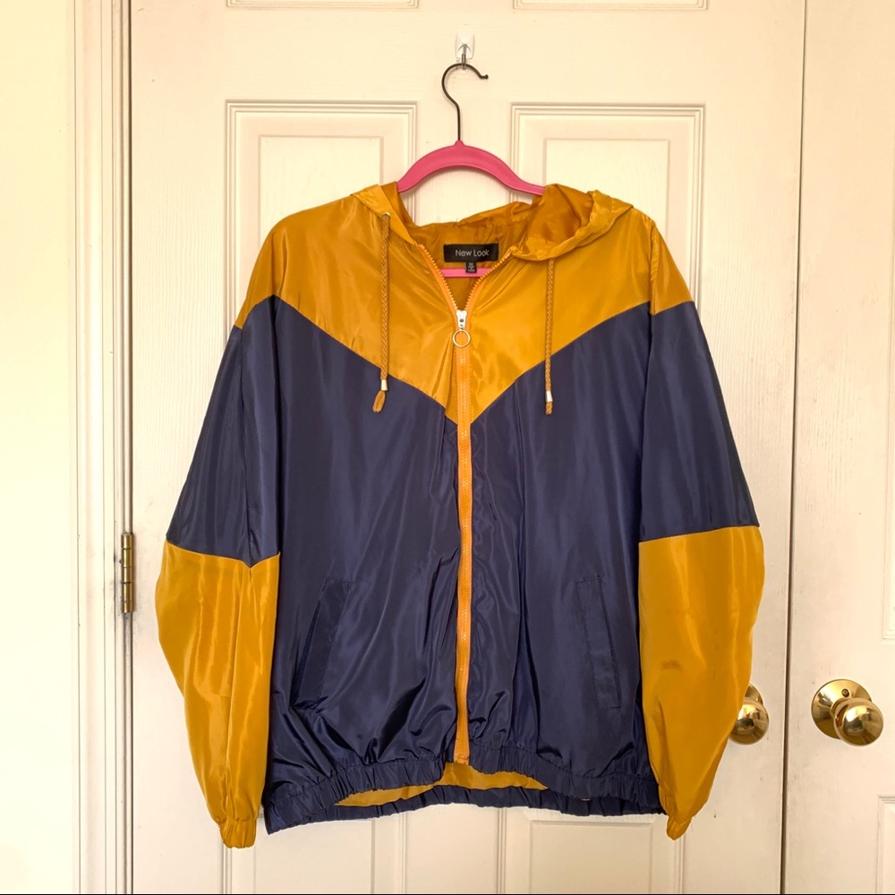 Yellow and Blue Windbreaker Jacket